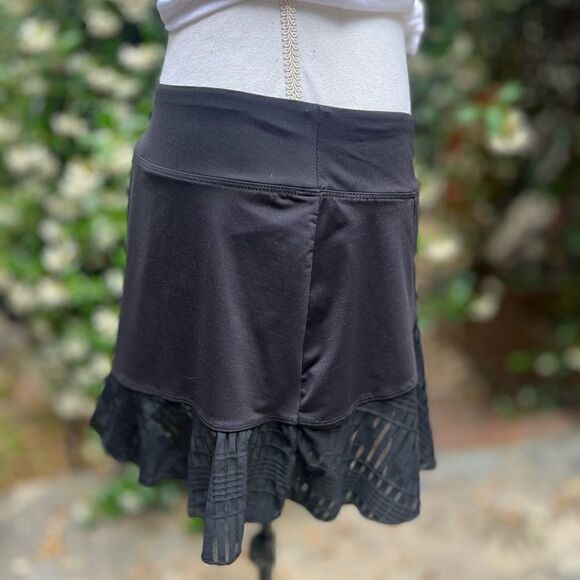 FILA TIERED BLACK SKORT TENNIS SKIRT LARGE - Picture 3 of 13